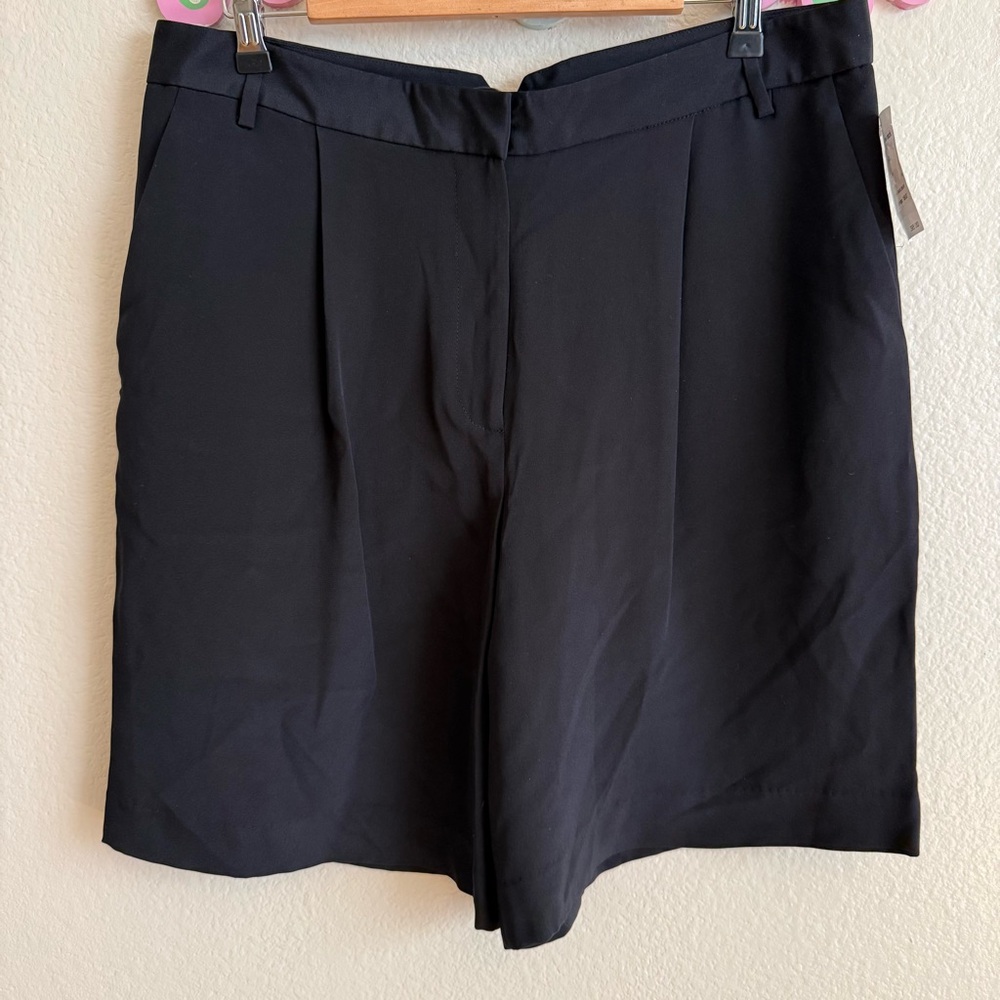Tibi Elegant Black Silk Shorts Size 12